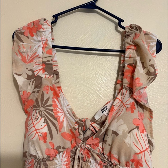 Orange Cream Tiered Ruffle Midi Dress - Picture 6 of 9